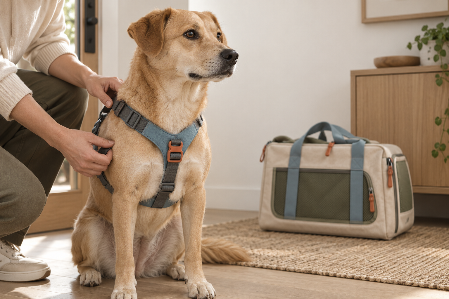Preparing for a walk with PAWVOEI