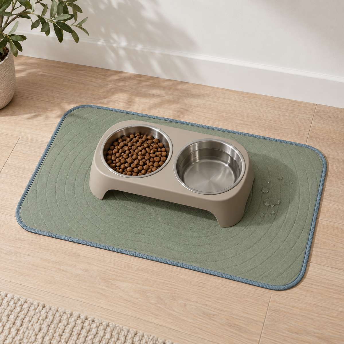 Quietmat Absorbent Feeding Mat lifestyle view